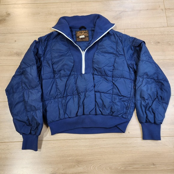 Eddie Bauer Other - Vintage Eddie Bauer Jacket Mens Medium Blue Goose Down 1/4 Zip Puffer 70s 80s